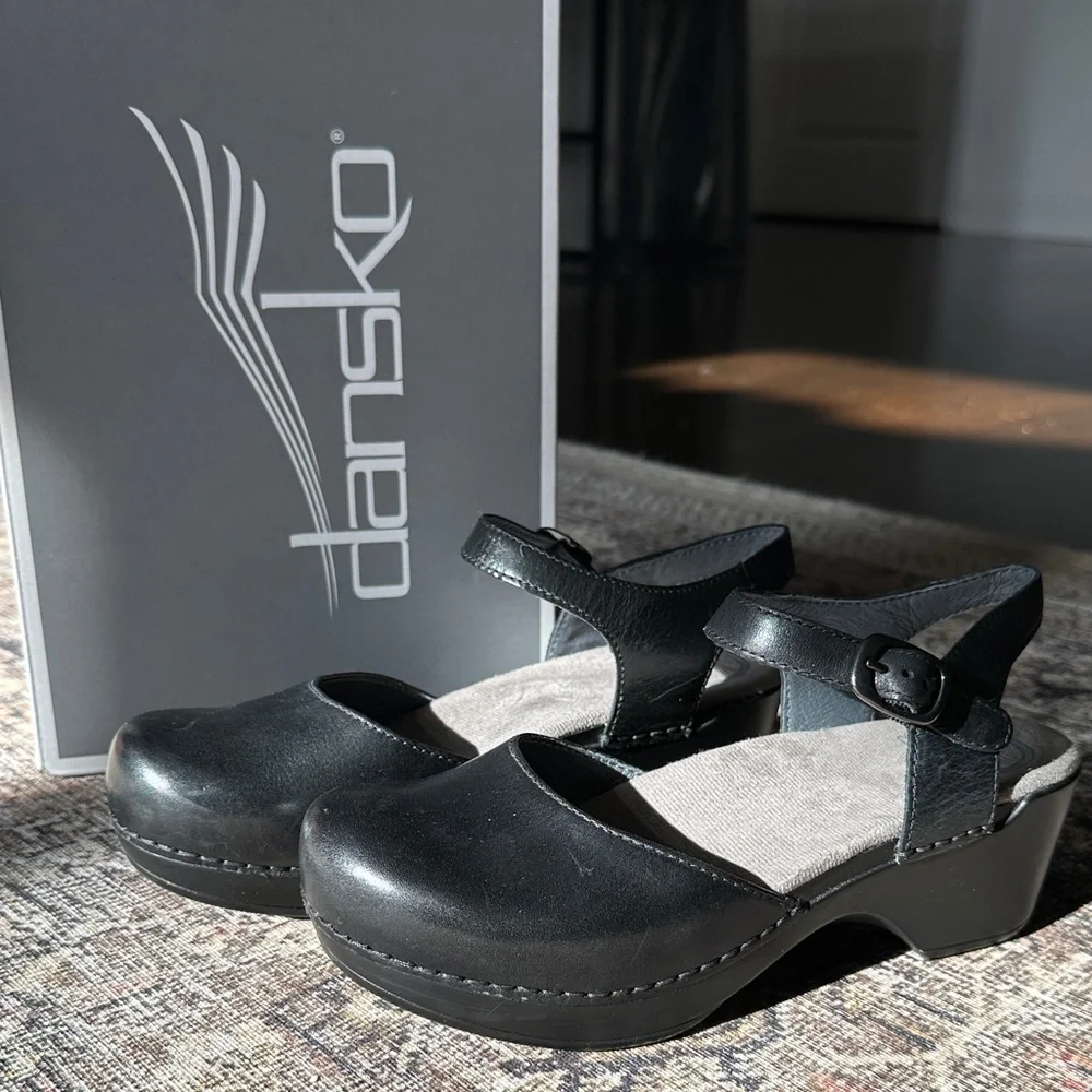 Dansko Black Leather Mules size 36 US 5.5-6 NEW with original box - Picture 8 of 8